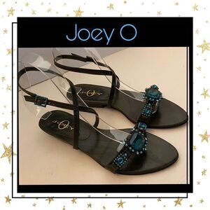 Joey O Ankle Wrap Jewel Bead Sandals 5.5